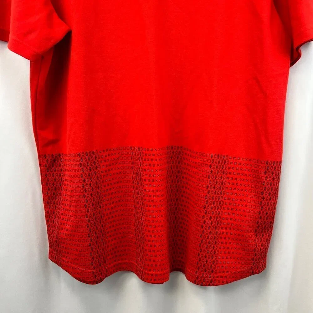 Adidas Men’s Adicross Short Sleeve Polo Shirt Vermillion Size Large Orange/Black